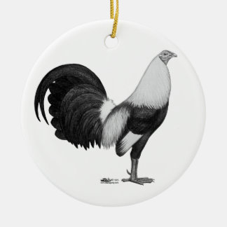 Gamecock Grey Duckwing Ceramic Tree Decoration