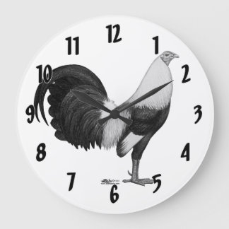 Gamecock Grey Duckwing Large Clock