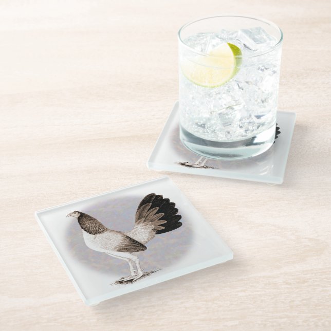 Gamecock:  Hennie Glass Coaster (Angled)