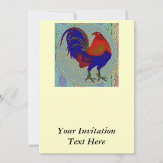Gamecock: Impressionist Rooster Invitation