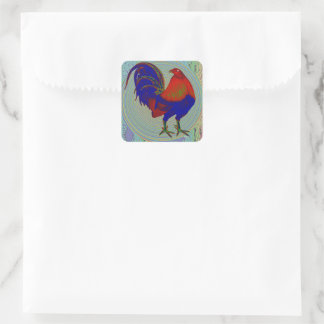 Gamecock: Impressionist Rooster Square Sticker