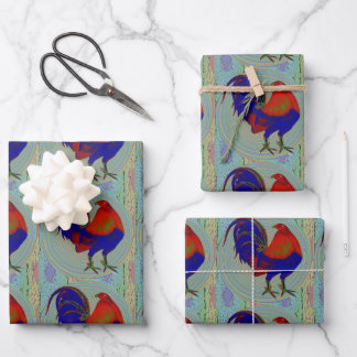 Gamecock: Impressionist Rooster Wrapping Paper Sheet