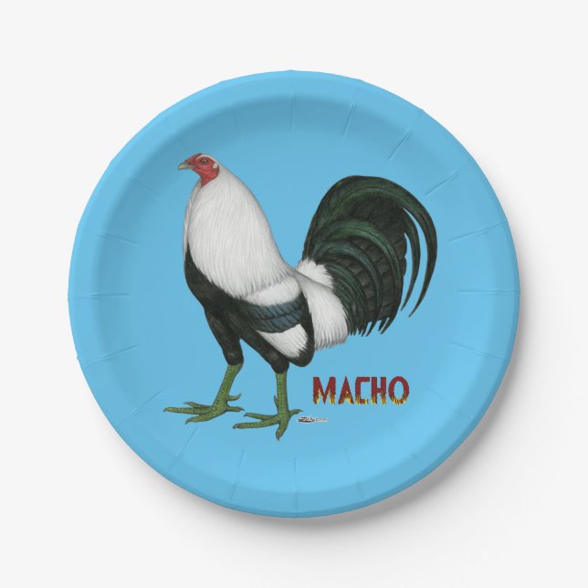 Gamecock Macho Duckwing Paper Plate (Front)