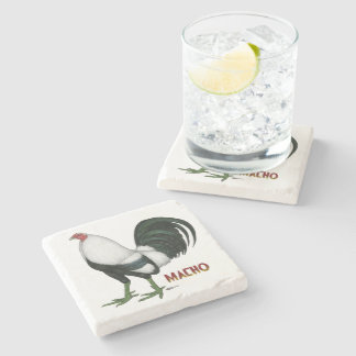 Gamecock Macho Duckwing Stone Coaster