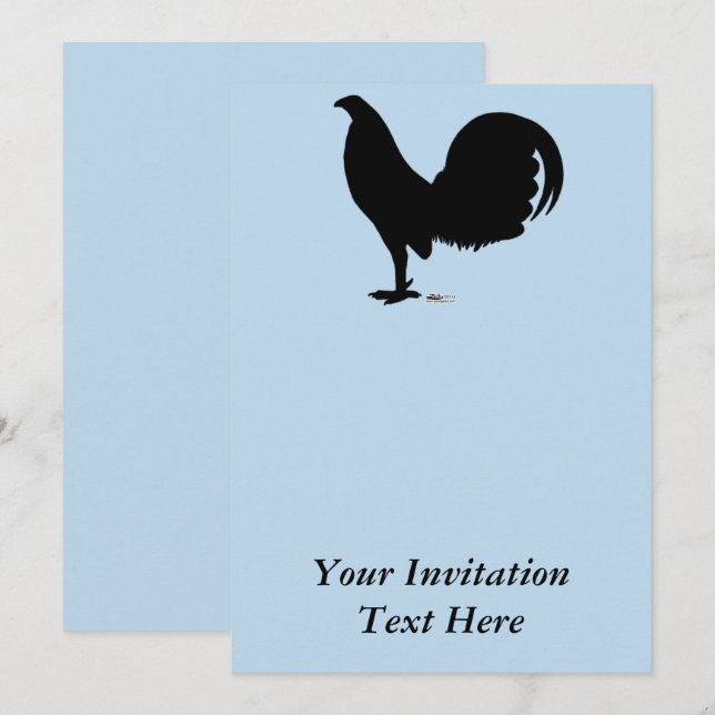 Gamecock Rooster Silhouette Invitation (Front/Back)