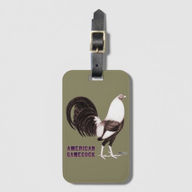 Gamecock Sepia Luggage Tag (Front Vertical)