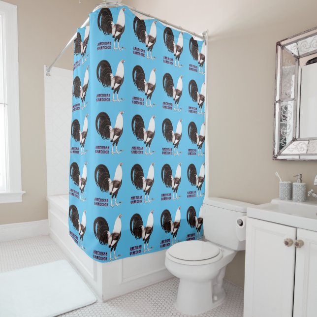 Gamecock Sepia Shower Curtain (In Situ)