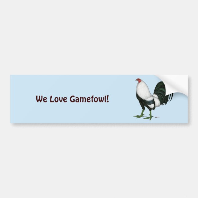 Gamecock Silver Duckwing Bumper Sticker (Front)