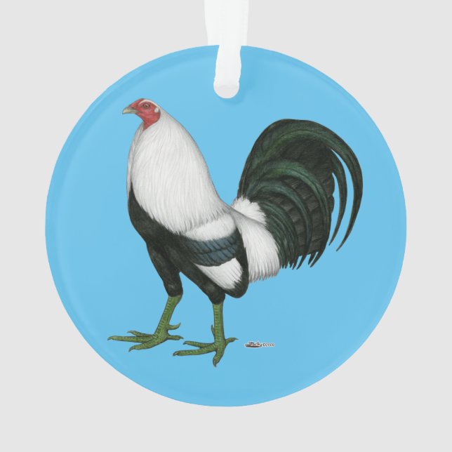 Gamecock Silver Duckwing Ornament (Back)