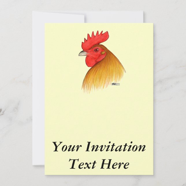 Gamecock Stag Single Comb Invitation (Front)