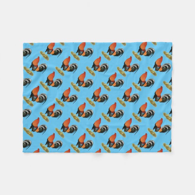 Gamecock Wheaten Rooster Fleece Blanket (Front (Horizontal))