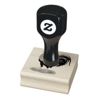 Gamecock Wheaten Rooster Rubber Stamp