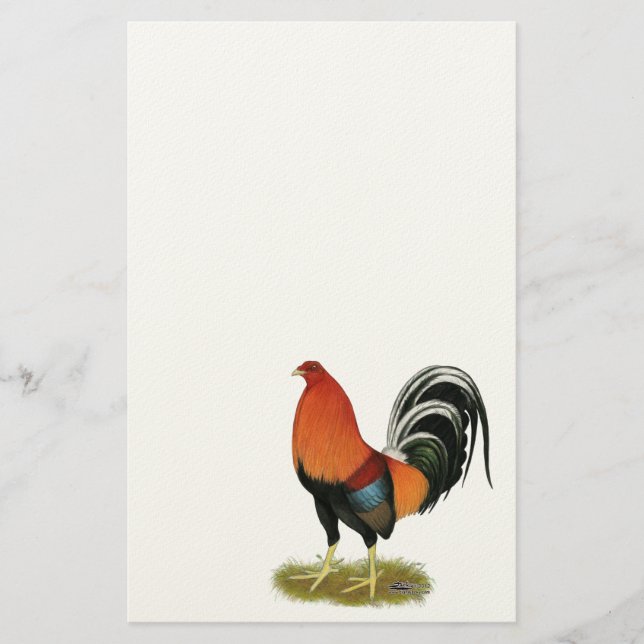 Gamecock Wheaten Rooster Stationery (Front)