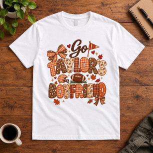 Gameday Fan Go Taylors Boyfriend Football Bow T-Shirt