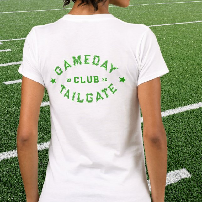 Gameday Tailgate Club Custom Green Football Crest T-Shirt (Creator Uploaded)
