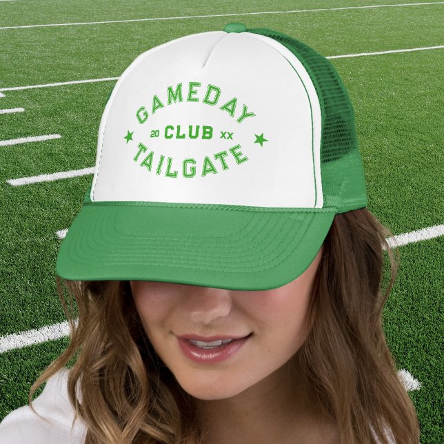 Gameday Tailgate Club Custom Green Football Crest Trucker Hat (Creator Uploaded)