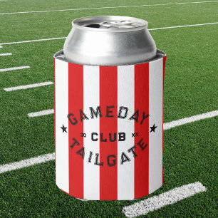 Gameday Tailgate Club Red Stripe Custom Party Can Cooler