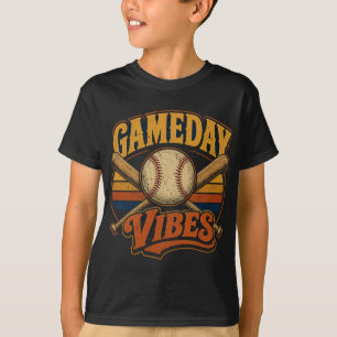 Gameday Vibes Vintage Baseball Crossed Bats T-Shirt
