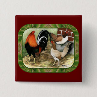 Gamefowl On the Farm 15 Cm Square Badge