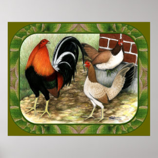 Gamefowl On the Farm Poster