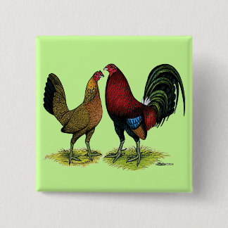 Gamefowl Pair 15 Cm Square Badge