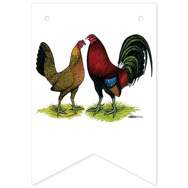 Gamefowl Pair Bunting (Third Flag)