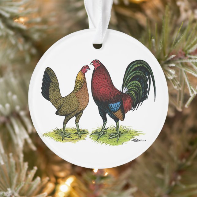 Gamefowl Pair Ornament (Tree)