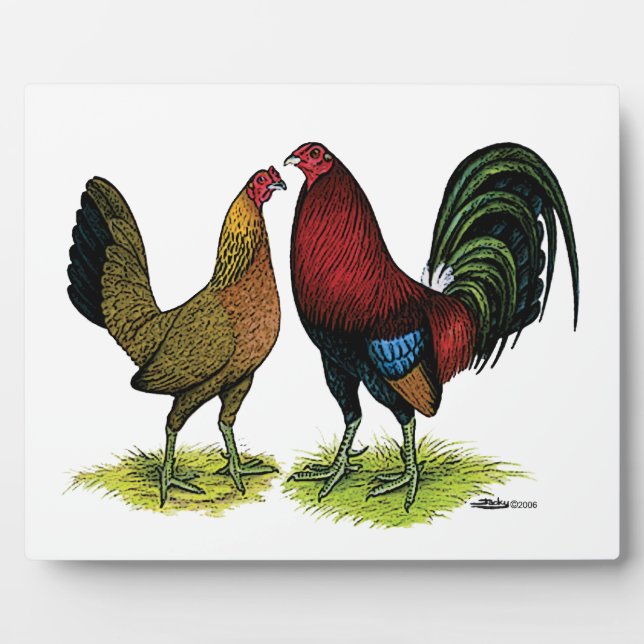Gamefowl Pair Plaque (Front)