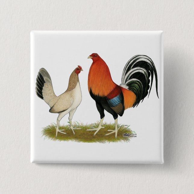 Gamefowl Wheatens 15 Cm Square Badge (Front)