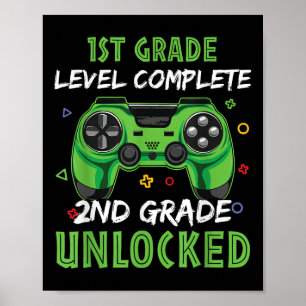 Gamepad 2nd Grade Unlocked Gift For 1st Level Kids Poster