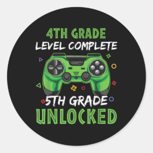 Gamepad 5th Grade Unlocked Gift For 4th Level Kids Classic Round Sticker