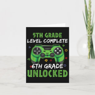 Gamepad 6th Grade Unlocked Gift For 5th Level Kids Card