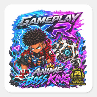 Gameplay XR Anime Boss King Neon City  Square Sticker