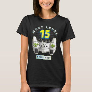 Gamer 15th Birthday Next Level 15 Game Controller  T-Shirt