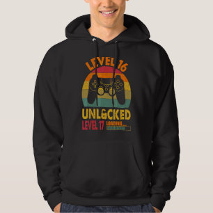 Gamer 16 Birthday Vintage 16 Years Old Level 16 Un Hoodie