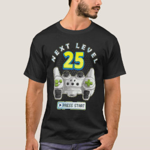 Gamer 25th Birthday Next Level 25 Game Controller  T-Shirt