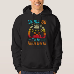 Gamer 30th Birthday Level 30 Unlocked Adventure Hoodie