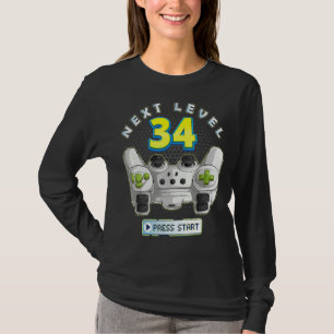 Gamer 34th Birthday Next Level 34 Game Controller T-Shirt