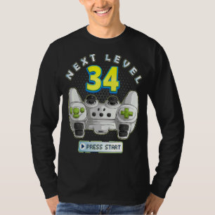 Gamer 34th Birthday Next Level 34 Game Controller T-Shirt