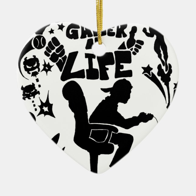 Gamer 4 Life Ceramic Tree Decoration (Front)