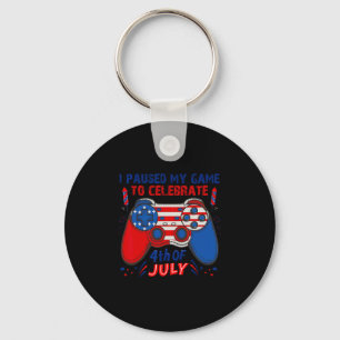 Gamer 4th Of July American Flag Gaming Lover Boys  Key Ring