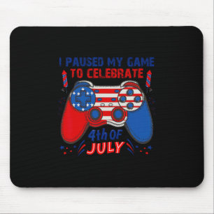 Gamer 4th Of July American Flag Gaming Lover Boys  Mouse Pad