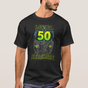 Gamer 50th Birthday Level 50 Reached Gaming Men Wo T-Shirt