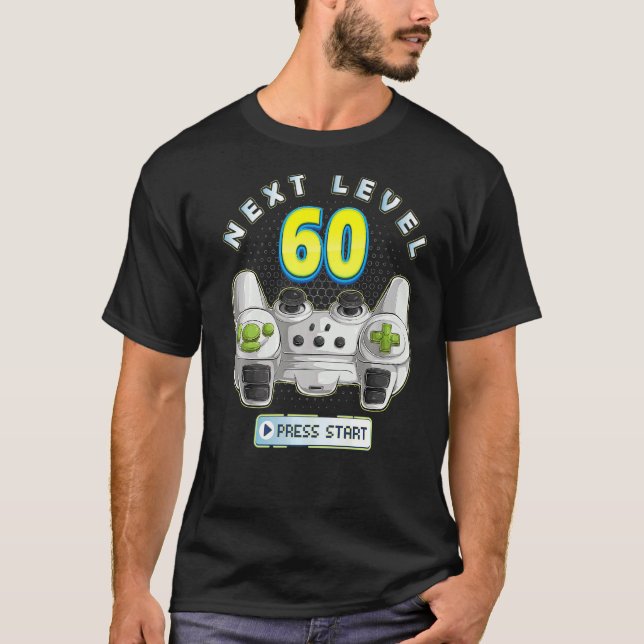 Gamer 60th Birthday Next Level 60 Game Controller  T-Shirt (Front)