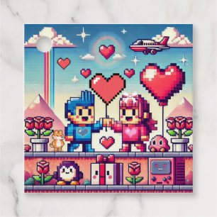 Gamer 8 bit Valentine's Day Favour Tags