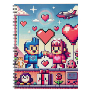 Gamer 8 bit Valentine's Day  Notebook