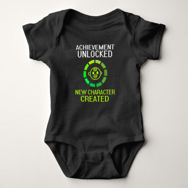 gamer achievement unlocked new character baby bodysuit (Front)