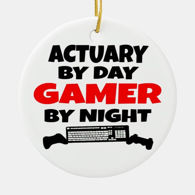 Gamer Actuary Ceramic Tree Decoration (Front)