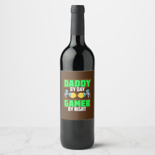 Gamer Art Daddy And Gamer By Night Wine Label