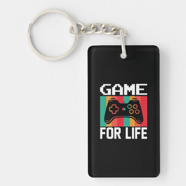 Gamer Art Game For Life Key Ring (Front)